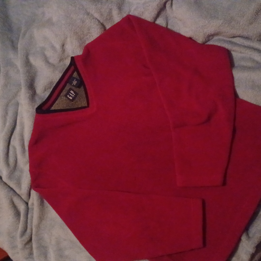 Warm fuzzy bright red gap sweater